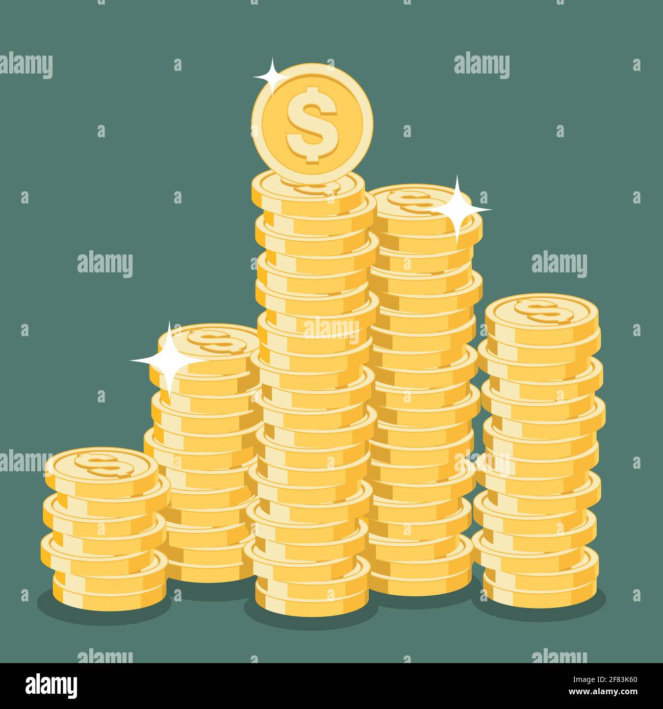 Set of cent coins in flat style. Design element for poster, card ...