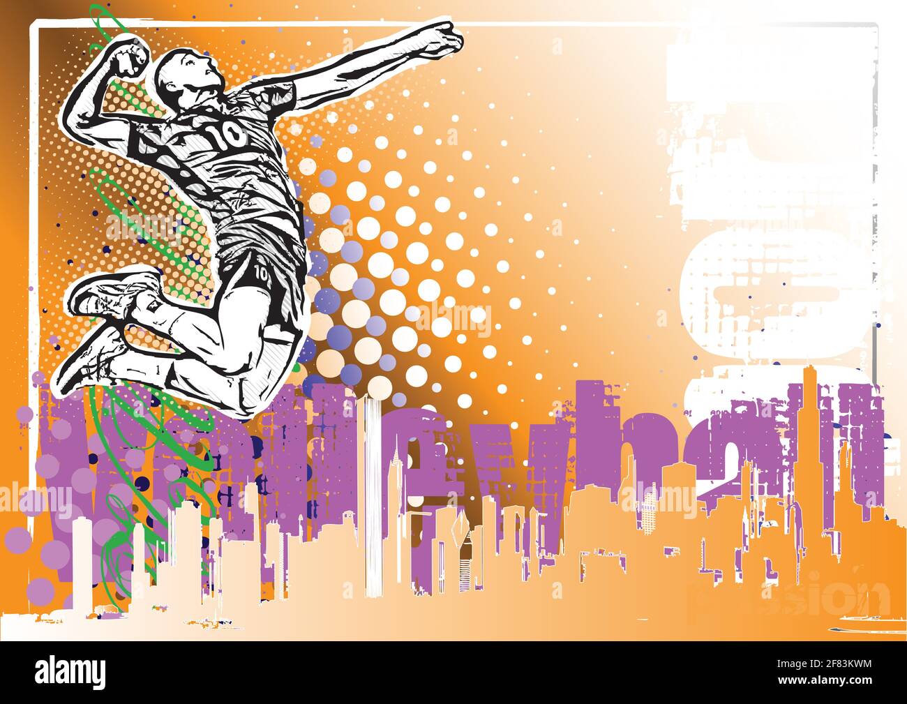 volleyball player illustration on color background Stock Vector Image