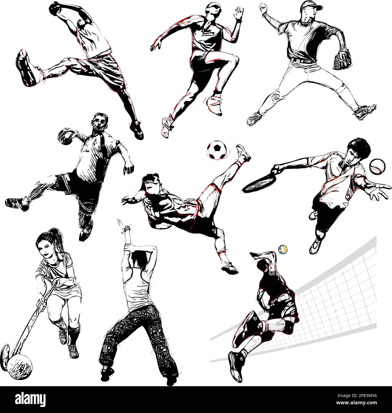 sports vector illustration on white background Stock Vector