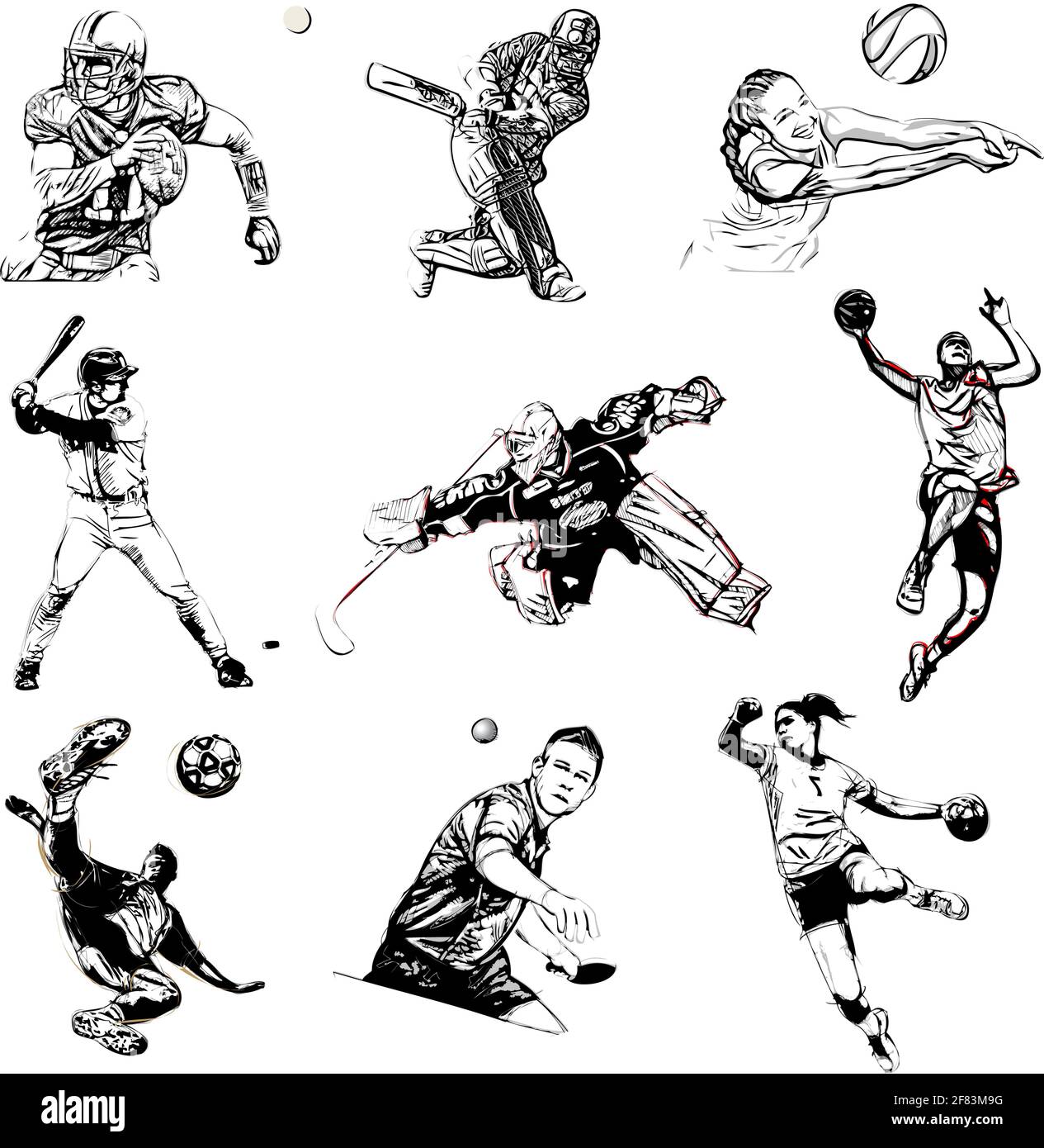 sports vector illustration on white background Stock Vector