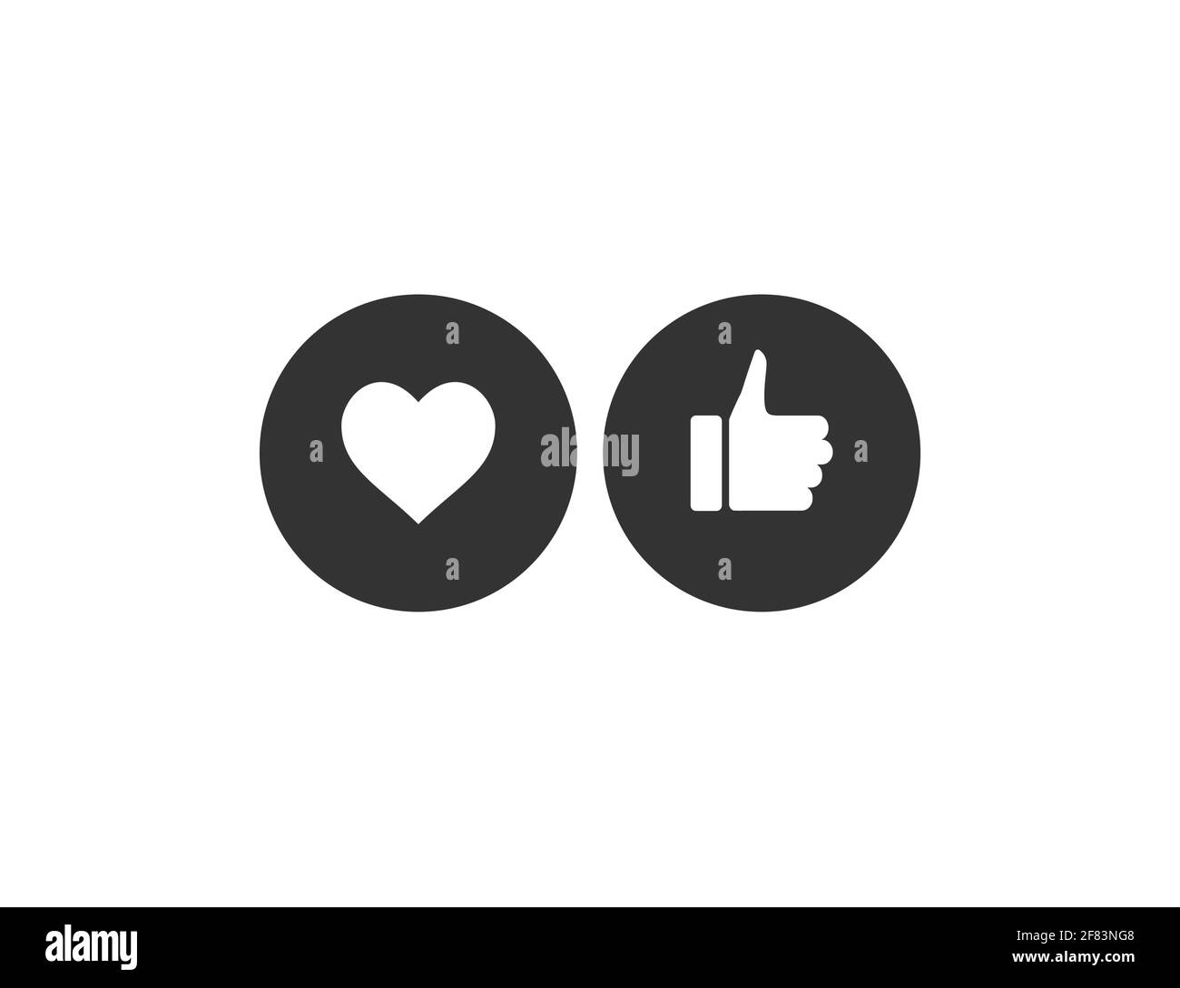 Vector illustration. Like, heart thumb social media icon Stock Vector