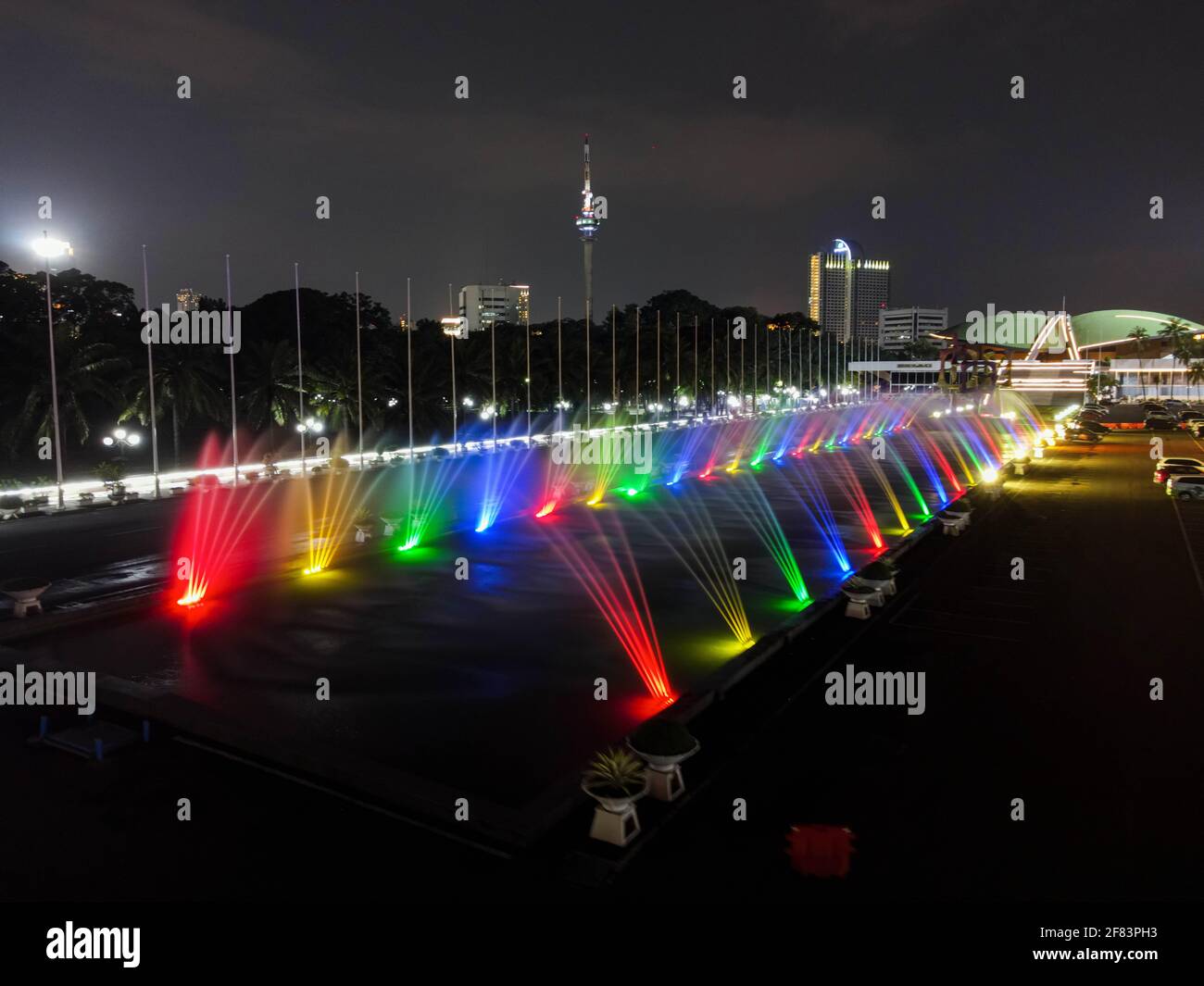 Aerial drone view of the Indonesia Parliament Complex, which is also ...