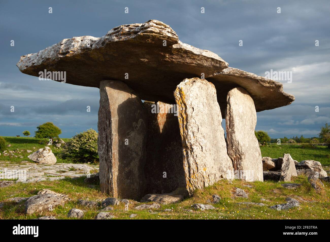 Poulnabrone portal dolmen in County Clare in Ireland Stock Photo