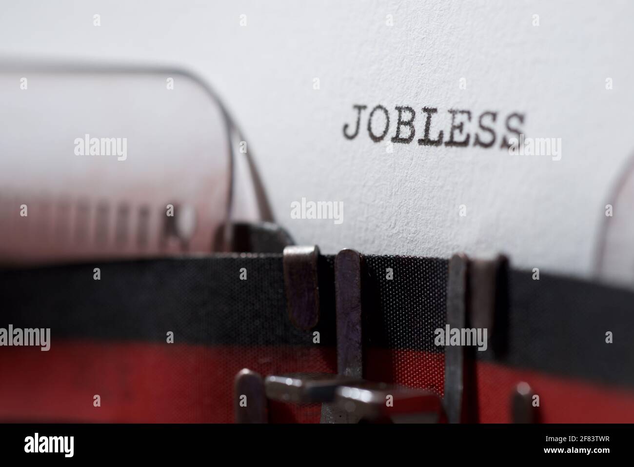 Jobless word written with a typewriter Stock Photo - Alamy