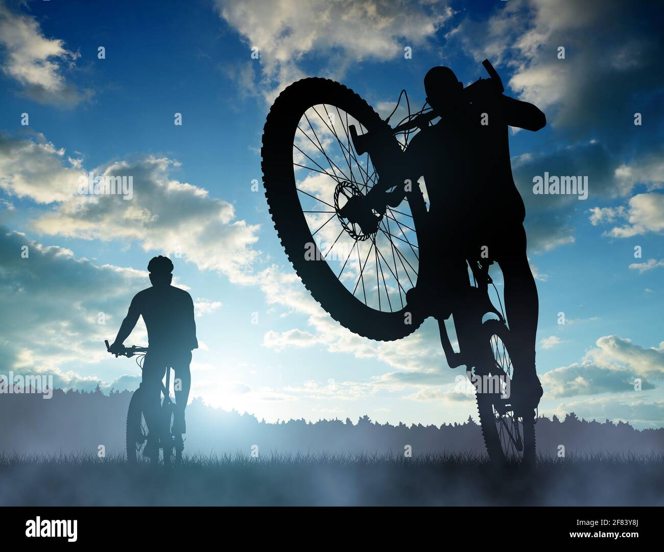 Persohn Riding Bike Cycling people riding bicycle hi-res stock photography and images - Alamy