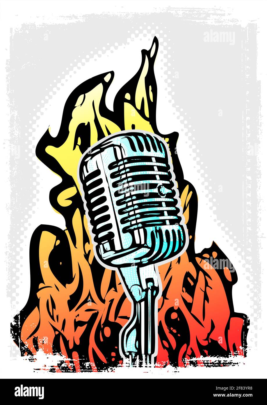 microphone in flames illustration Stock Vector Image & Art - Alamy
