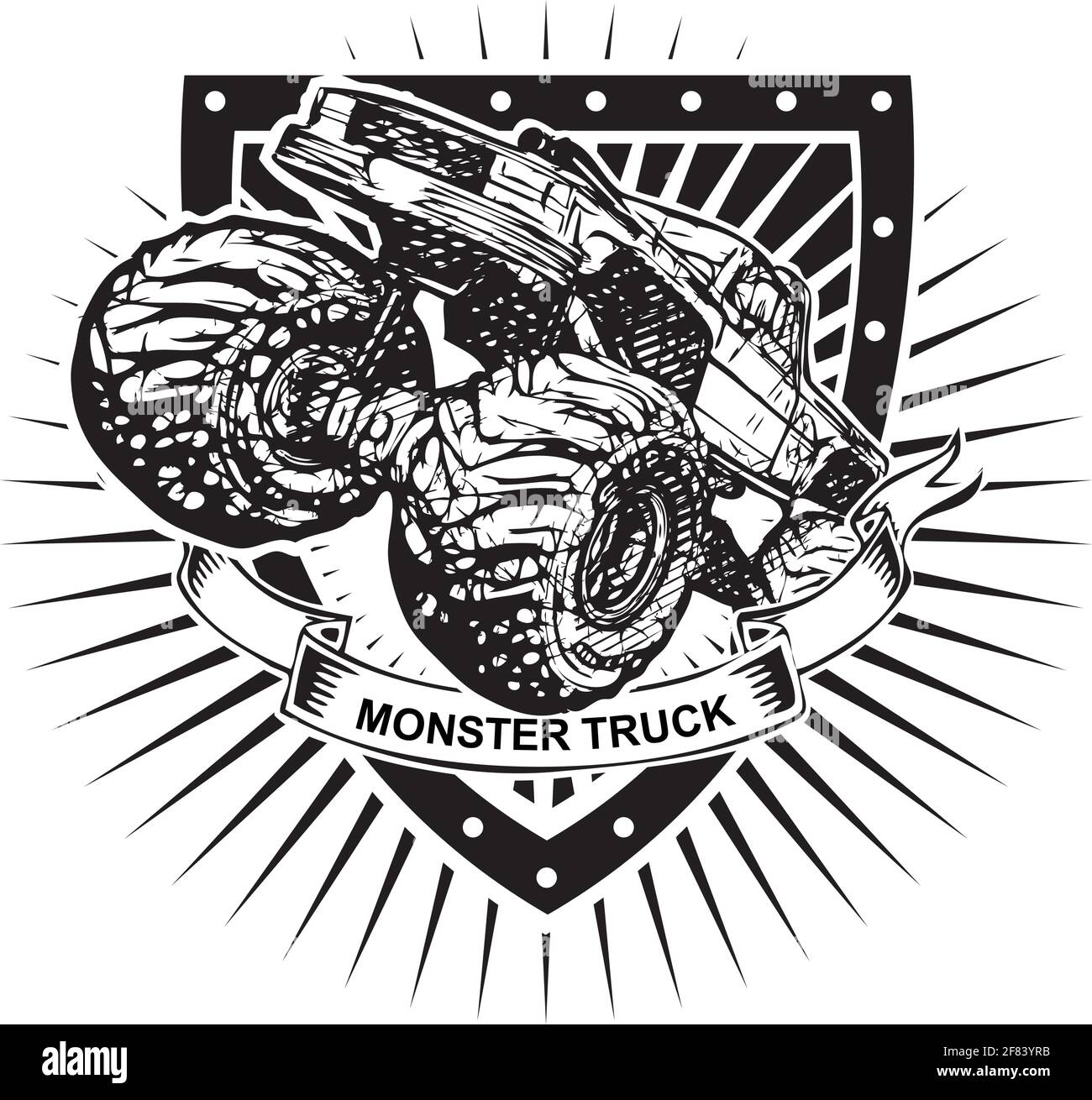 Monster truck Black and White Stock Photos & Images - Alamy