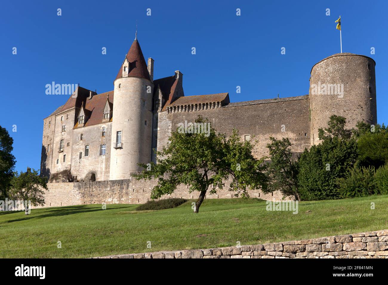 The Chateau At The Plus Beau Village Of Chateauneuf En Auxois In The Cote D Or Burgundy France Stock Photo Alamy