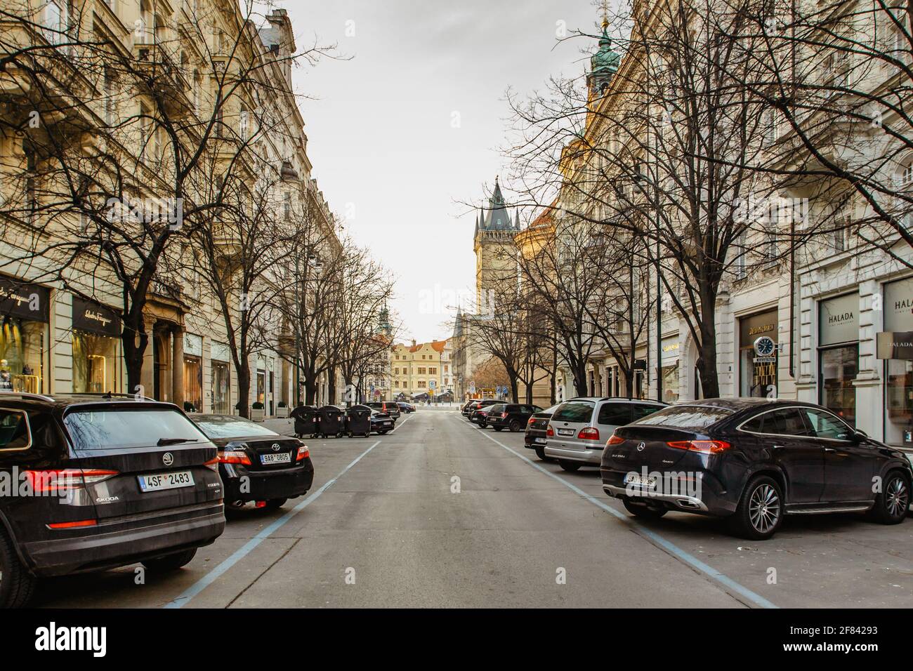 Prague, Czech Republic - March 26, 2021. Empty Parizska Street,Prague most  prestigious boulevard, home to wide range of luxury boutiques and fashion  Stock Photo - Alamy