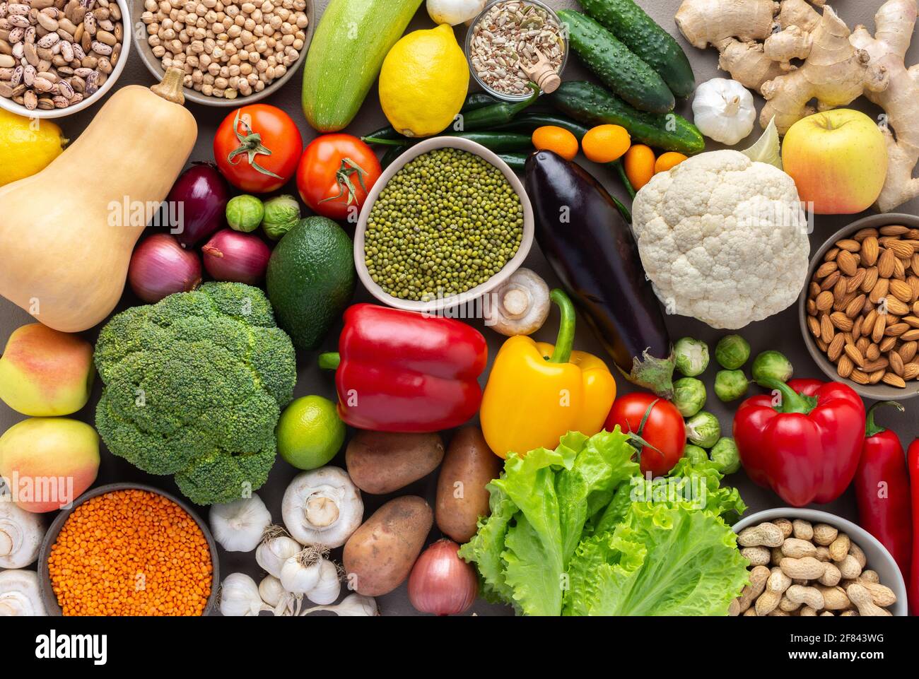 Fresh farm organic vegetables, healthy food concept, vegetables and