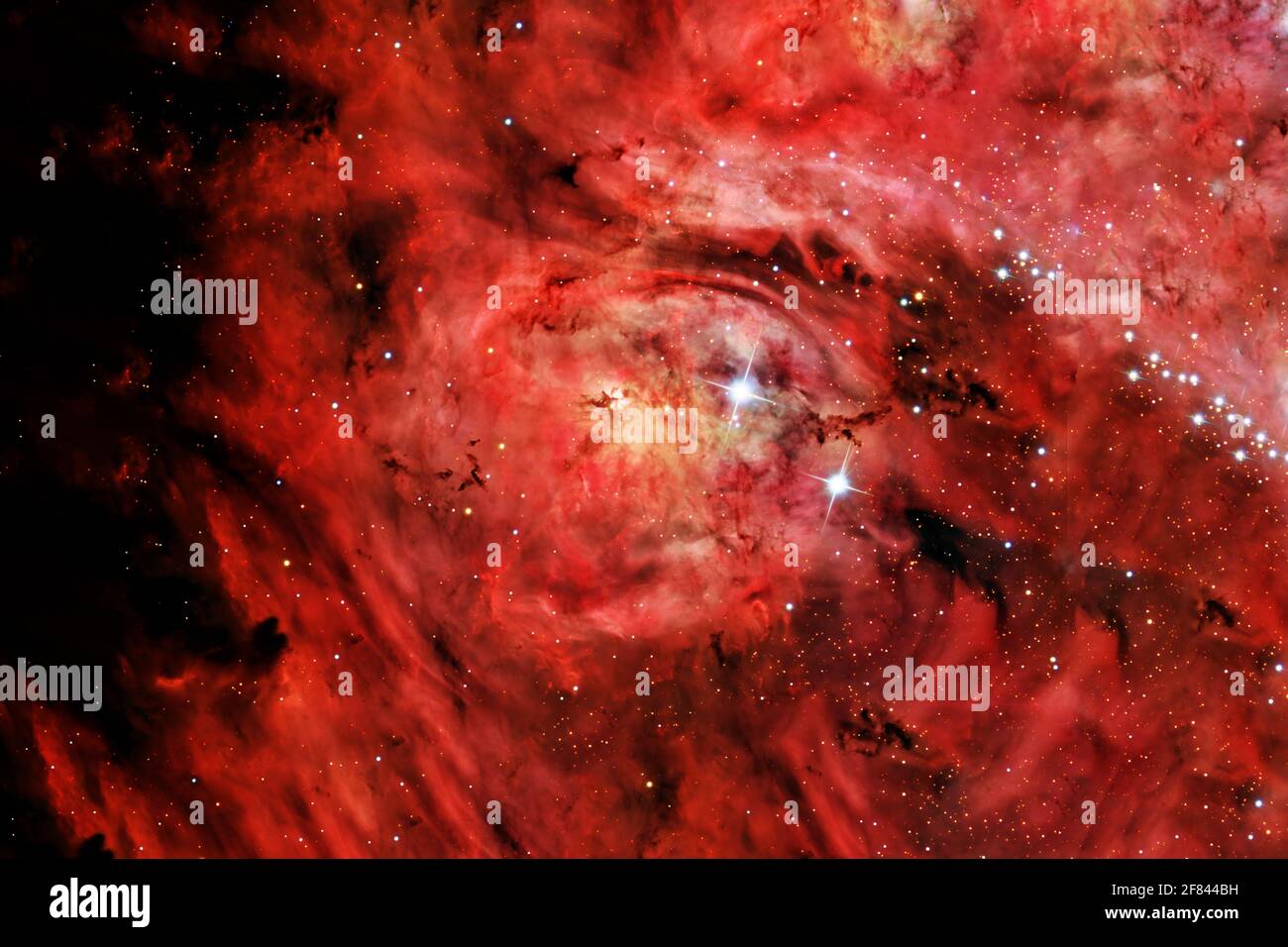 Galaxy in red colors. Elements of this image were furnished by NASA ...