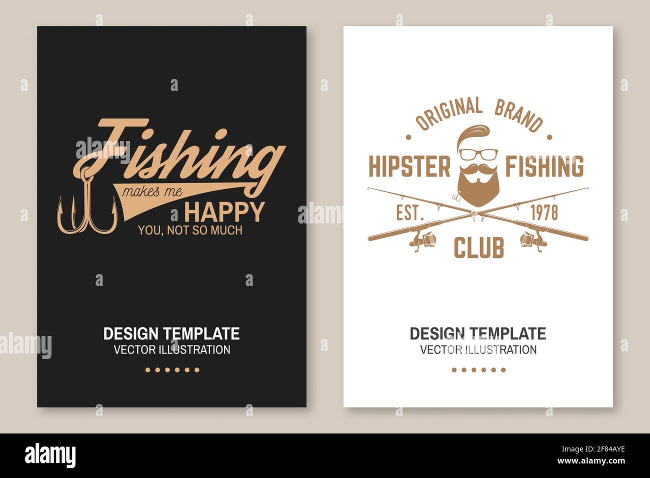 Fishing makes me happy you, not so much. Vector. Flyer, brochure