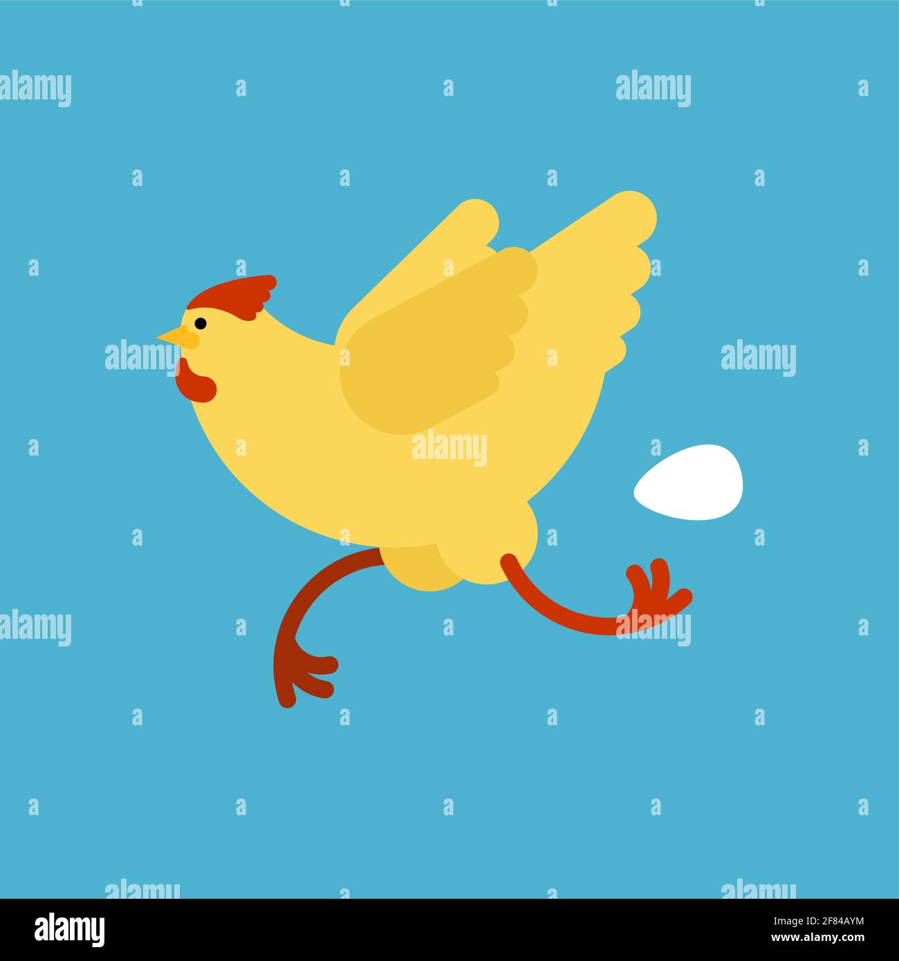 Chicken running isolated. Chicken run. vector illustration Stock Vector
