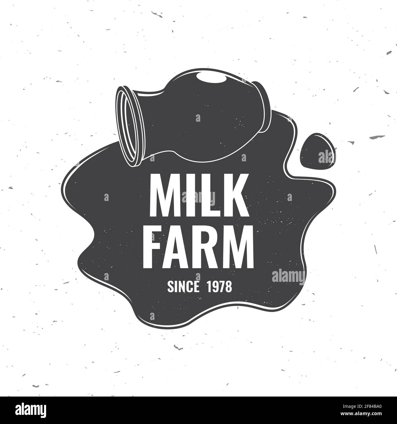 Milk farm badge, logo. Vector illustration Typography design with milk