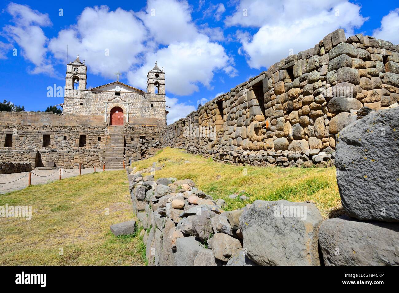 Peruvian Temples Inca Sun Temple with attached cathedral from the colonial period ...