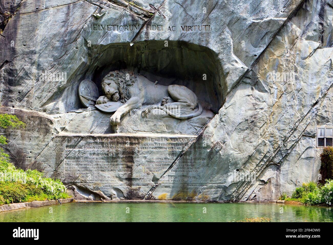 Dying Lion Monument, Glacier Garden, Lucerne, Switzerland Stock Photo