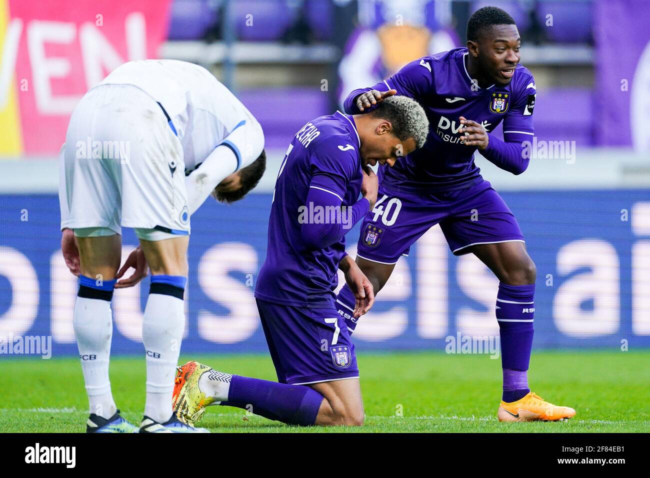 ANDERLECHT, BELGIUM - APRIL 11: 2-1 RSC Anderlecht, goal by Albert Sambi  Lokonga of RSC Anderlecht during the Jupiler Pro League match between RSC  And Stock Photo - Alamy