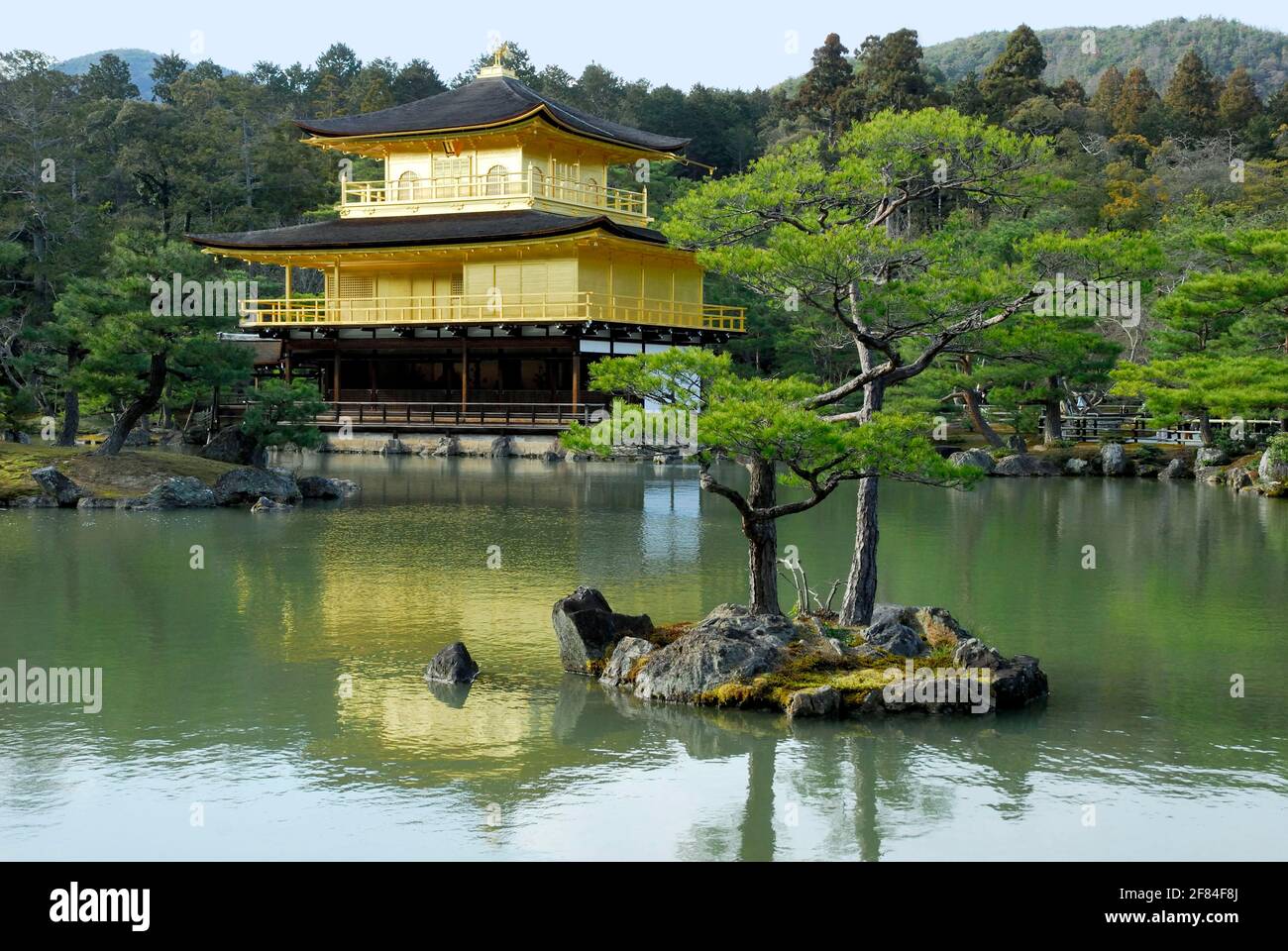 Golden Pavilion, Kinkakuji, Kinkaku-ji Temple, Kyoto, Japan Stock Photo