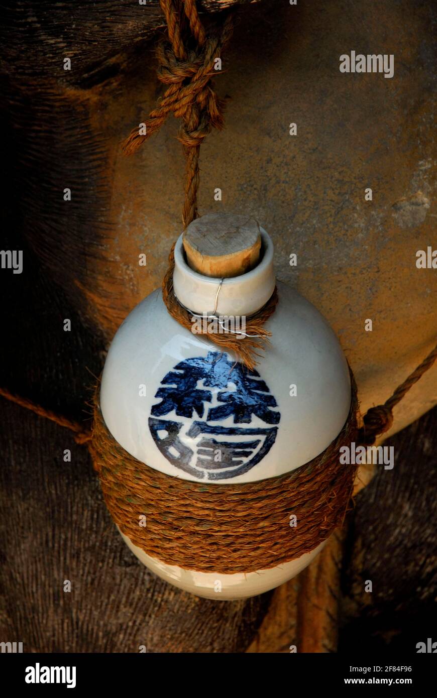 Sake bottle, bottle, barrel, rice wine, rice brandy, Japan Stock Photo