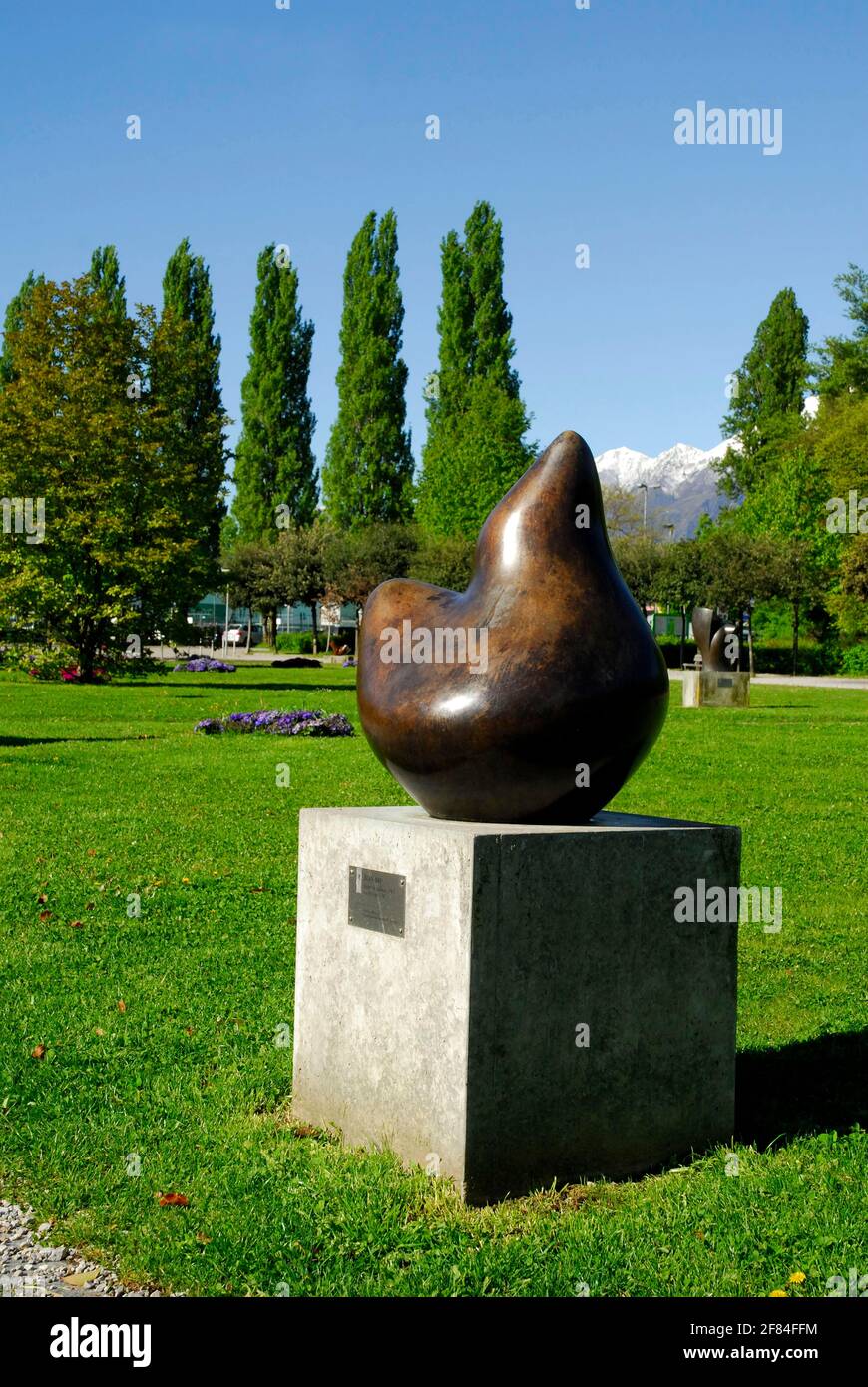 Sculpture Larme de galaxie, Ticino, sculpture, 1962, by Jean Arp, Giardini Arp, Locarno, Ticino, Switzerland Stock Photo