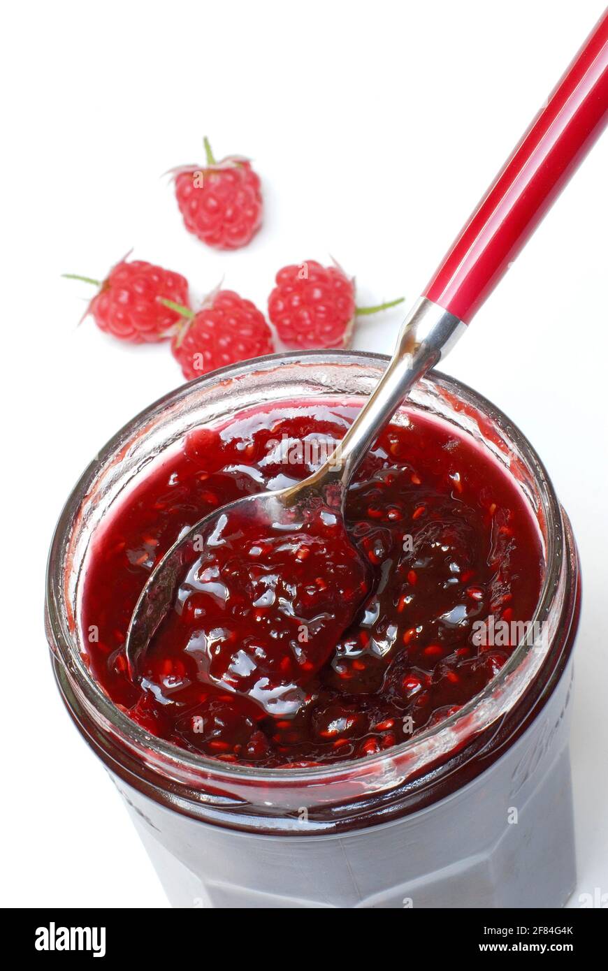 Raspberry jam, raspberry jam, spoon, Raspberry (Rubus idaeus Stock ...