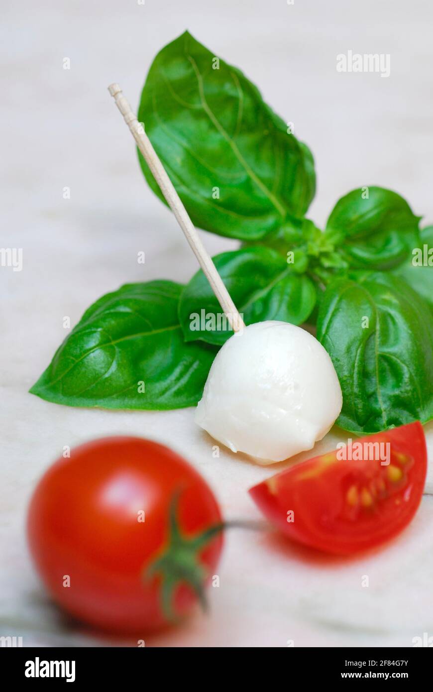 Mozzarella ball and tomato, tomato Stock Photo Alamy