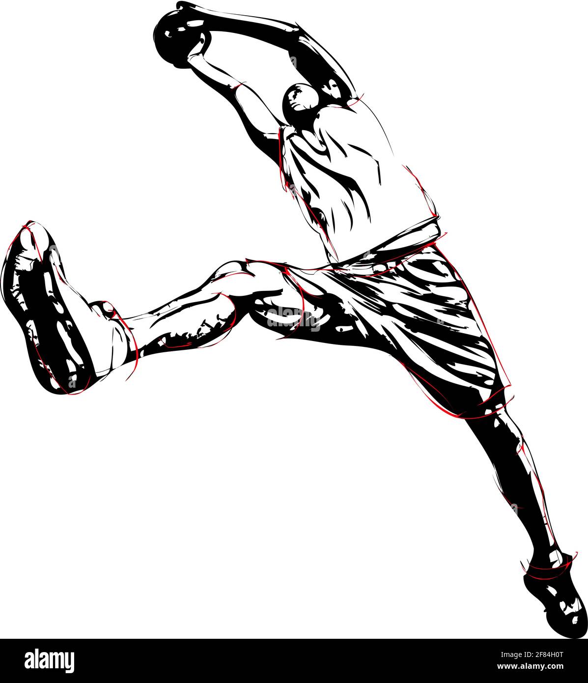 Basketball player jumping high Stock Vector Images Alamy