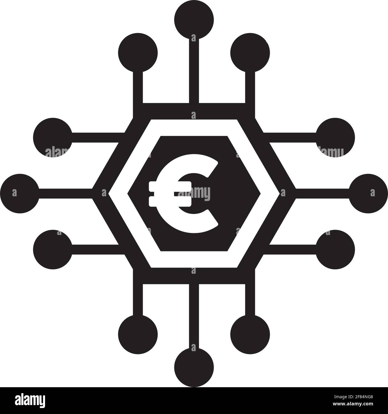 Digital euro icon vector currency symbol for digital transactions for ...