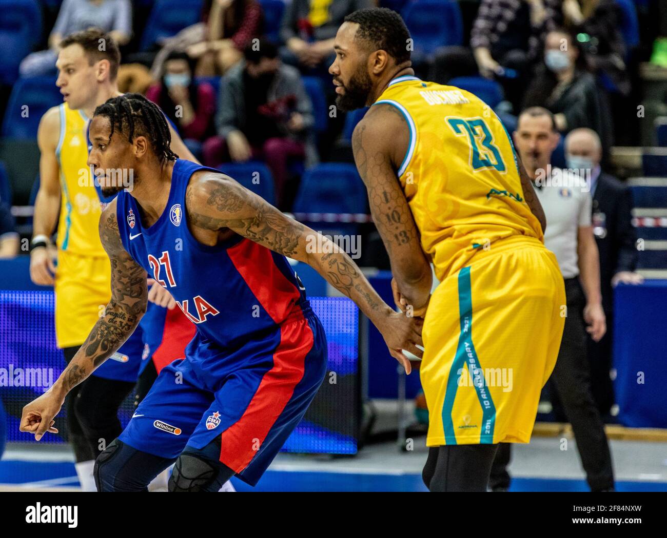 Moscow, Russia. 11th Apr, 2021. Will Clyburn, #21 of CSKA Moscow plays against Astana during the VTB United League 2020-2021 season at CSKA Arena. (Final Score; CSKA Moscow 100:77 Astana). (Photo by Nicholas Muller/SOPA Images/Sipa USA) Credit: Sipa USA/Alamy Live News Stock Photo
