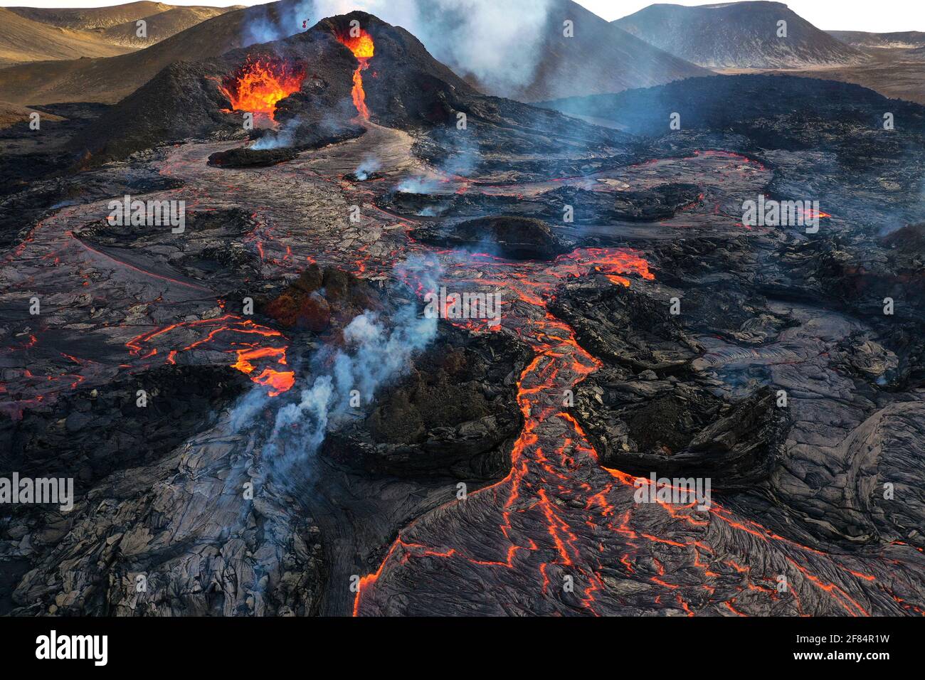 Eruption of Fagradalsfjall volcano. Iceland Stock Photo - Alamy