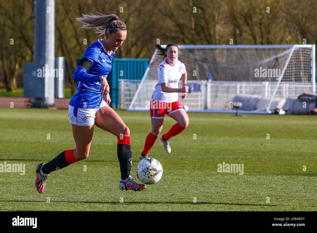 Glasgow, UK. 11th Apr, 2021. Sam Kerr (#24) of Rangers Women FC during the Scottish Building Society SWPL1 Fixture Rangers FC vs Spartans FC at Rangers Training Centre, Glasgow, 11/04/2021 | Images courtesy of www.collargeimages.co.uk Credit: Colin Poultney/Alamy Live News Stock Photo