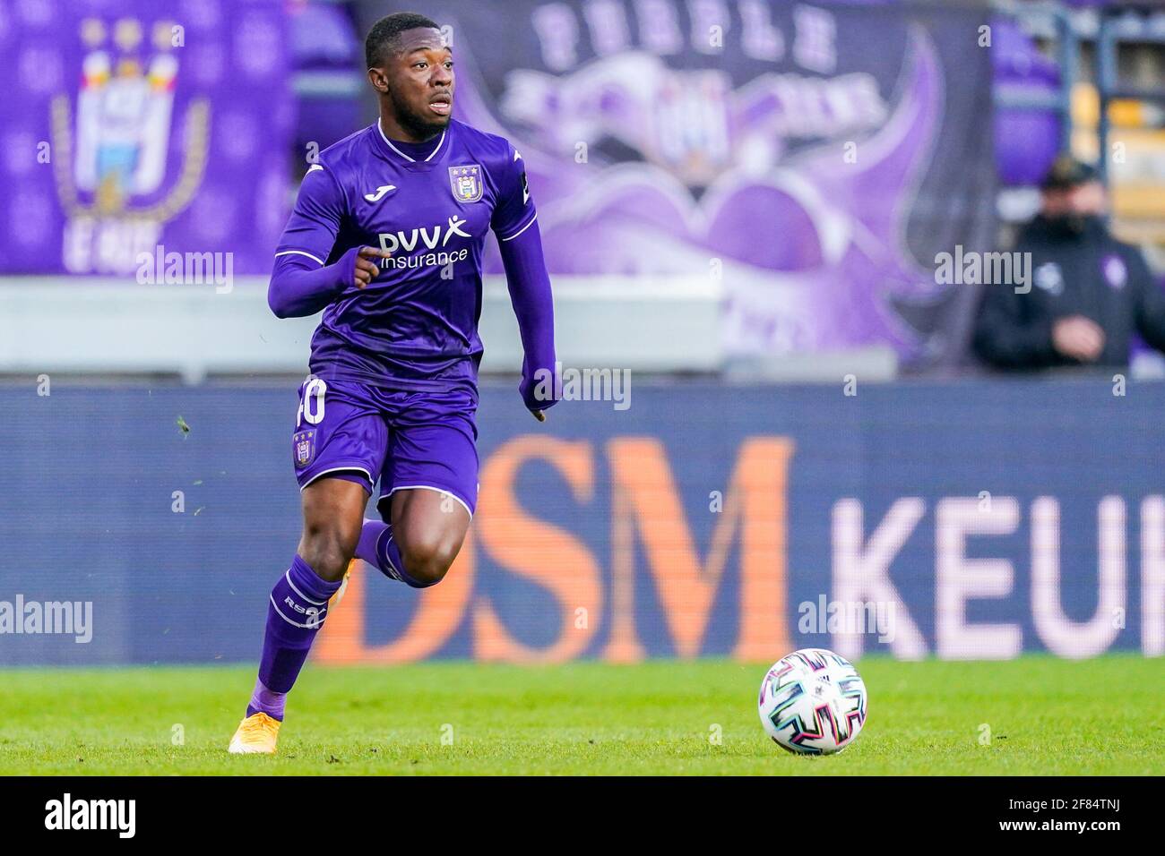 BRUSSELS, BELGIUM - December 08: Jeremy Doku of Anderlecht and Francis  Amuzu of Anderlecht look dejected after the Jupiler Pro League match day 18  between Rsc Anderlecht vs Sporting Charleroi on December