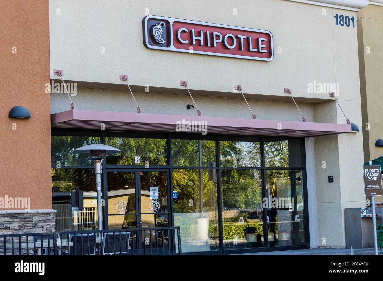 Chipotle Mexican Grill in Modesto California Stock Photo
