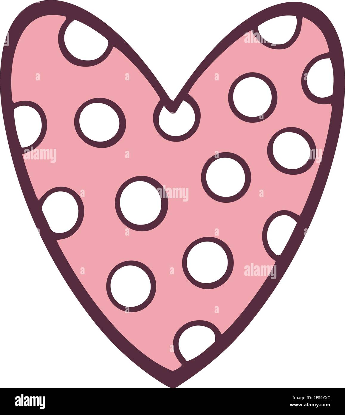 Dotted love heart icon, hand drawn and outline style Stock Vector Image