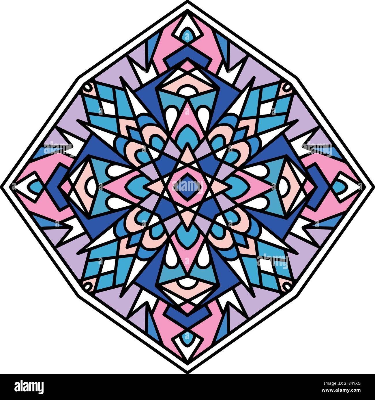 Esoteric mandala icon, hand drawn and outline style Stock Vector