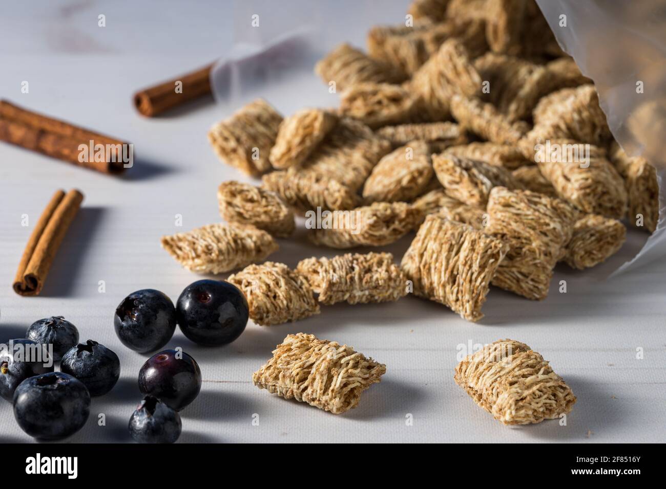 Shredded wheat biscuit Stock Photo