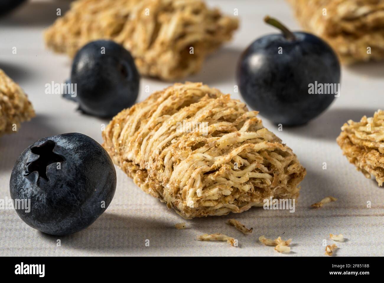 Shredded wheat biscuit Stock Photo