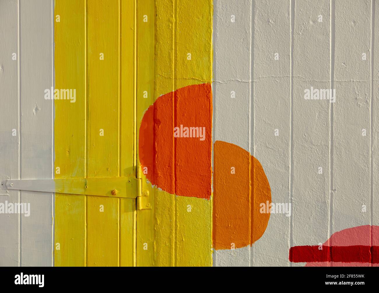 Drawing of two half circles. Stock Photo