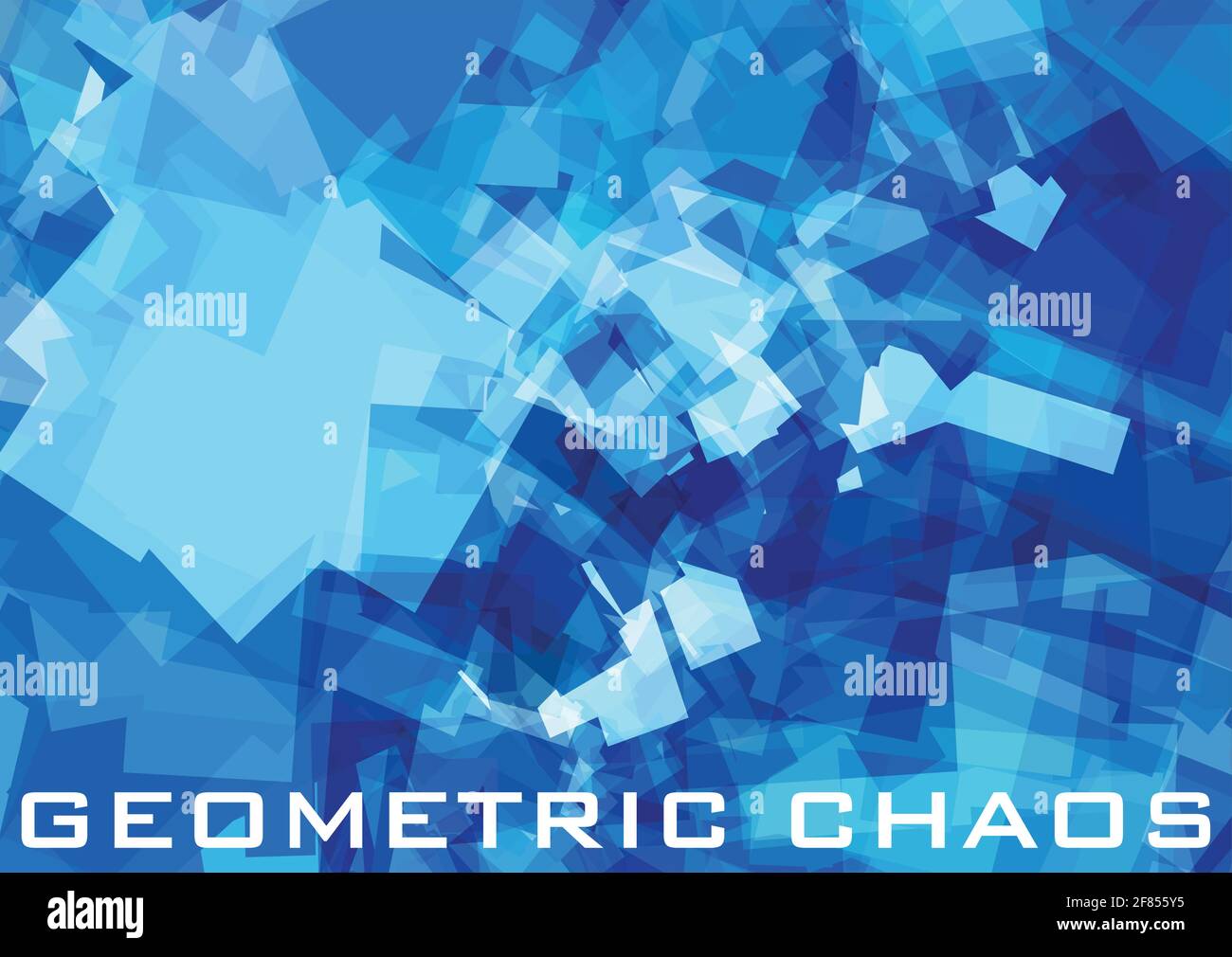 Futuristic backdrop. Abstract blue chaotic background. Geometric vector graphic pattern Stock Vector
