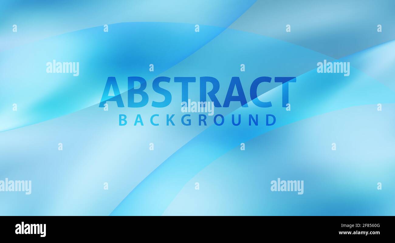 Abstract wallpaper with turquoise blue translucent smooth shapes. Vector graphic background Stock Vector