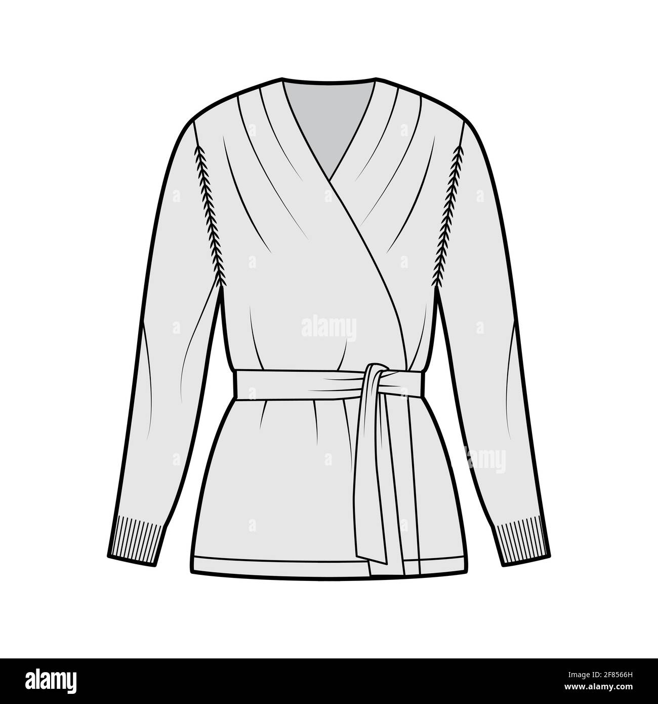 Wrap cardigan technical fashion 