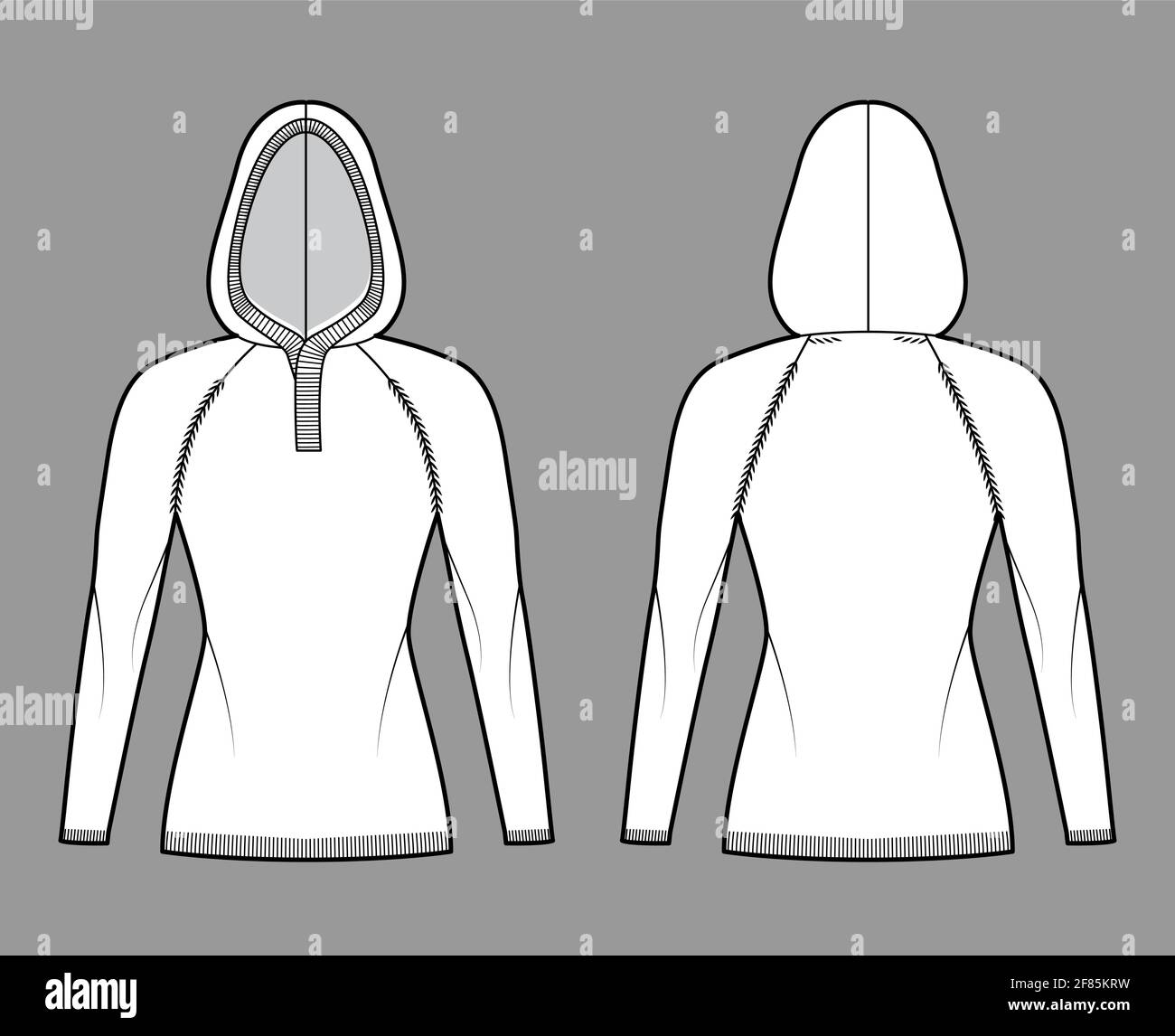 Fashion technical sketch for men hoodie Mockup  Stock Illustration  49297377  PIXTA