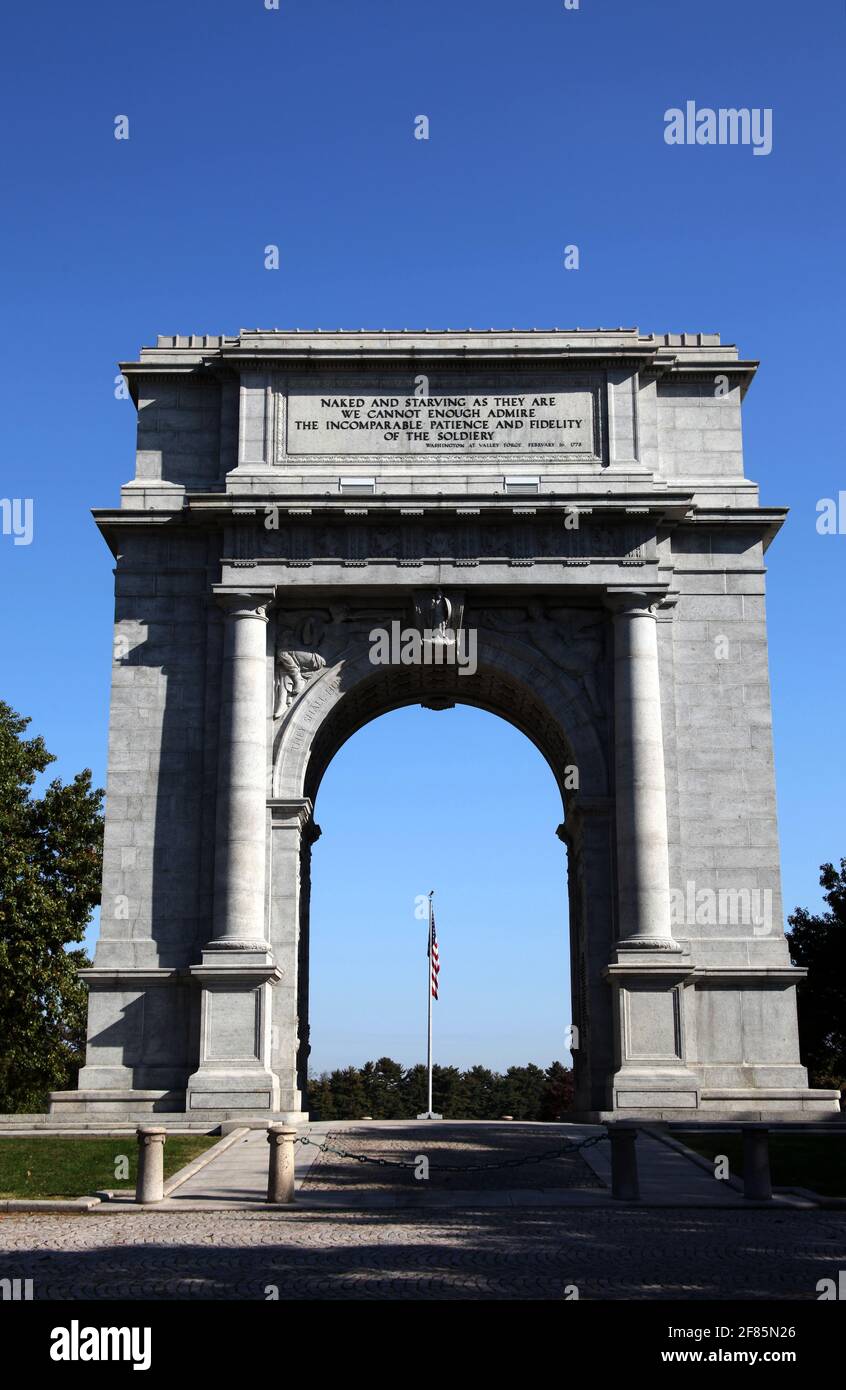 National Memorial Arch – Valley Forge National Historic Park, Pennsylvania, USA Stock Photo