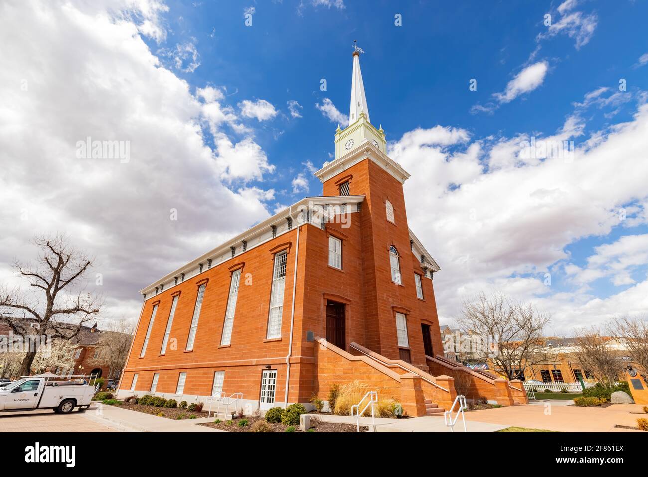 Utah, MAR 15, 2021 - Daytime shot of the St George Tabernacle Stock Photo