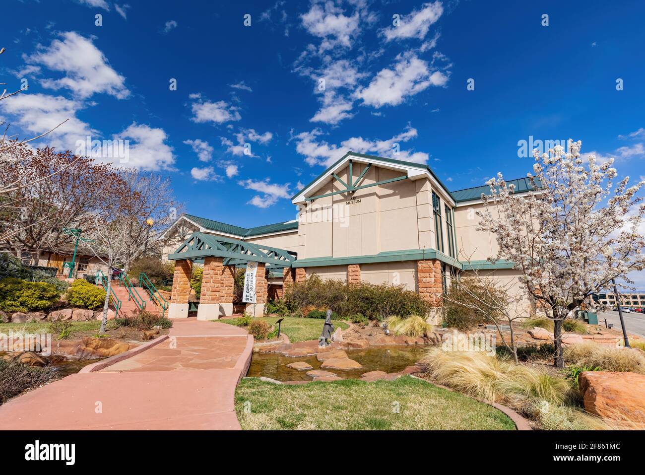 Utah, MAR 15, 2021 Exterior view of the St Art Museum Stock