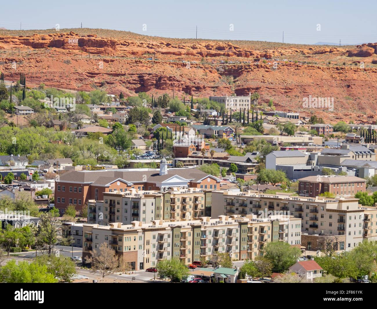 Utah, APR 10, 2021 - Aerial view of the cityscape of St George Stock ...
