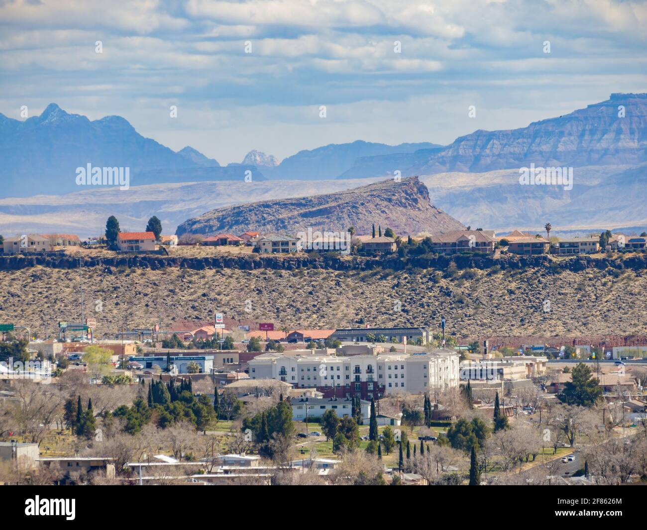 Utah, MAR 15, 2021 - Aerial view of the cityscape of St George Stock ...