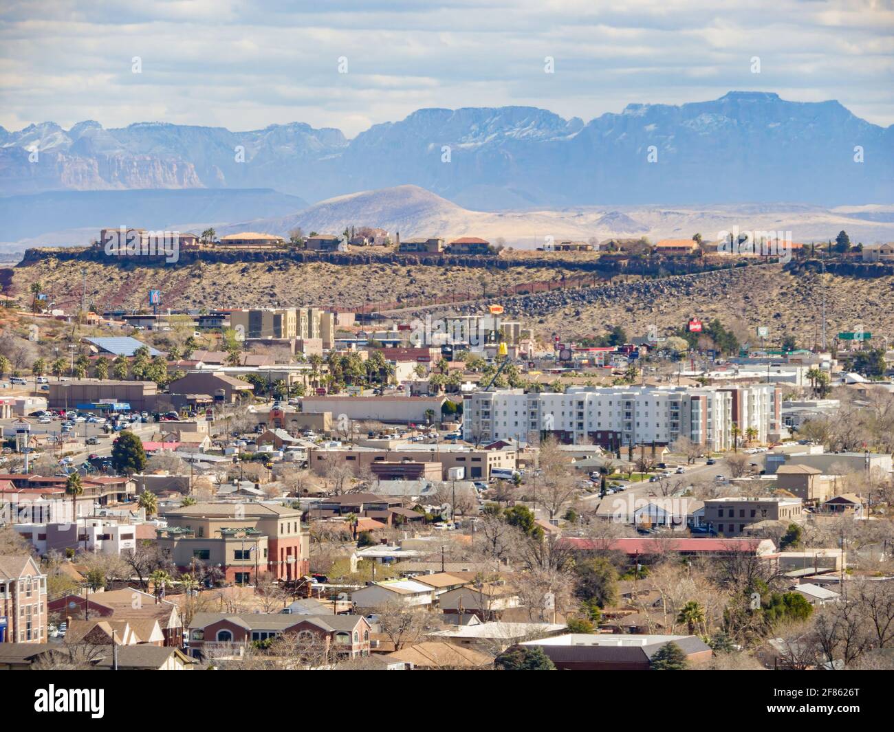 Utah, MAR 15, 2021 - Aerial view of the cityscape of St George Stock ...