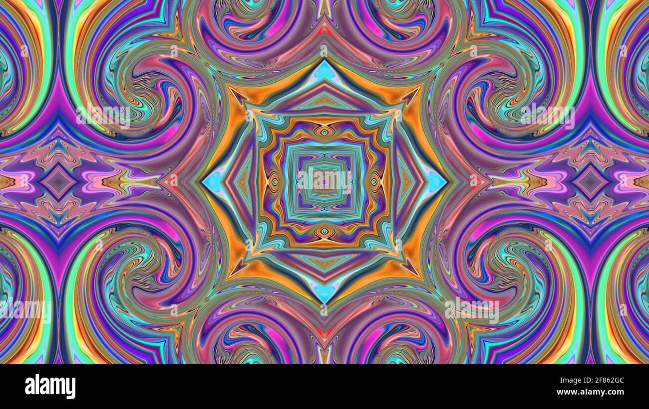 Abstract symmetrical multicolored patterned background. Stock Photo