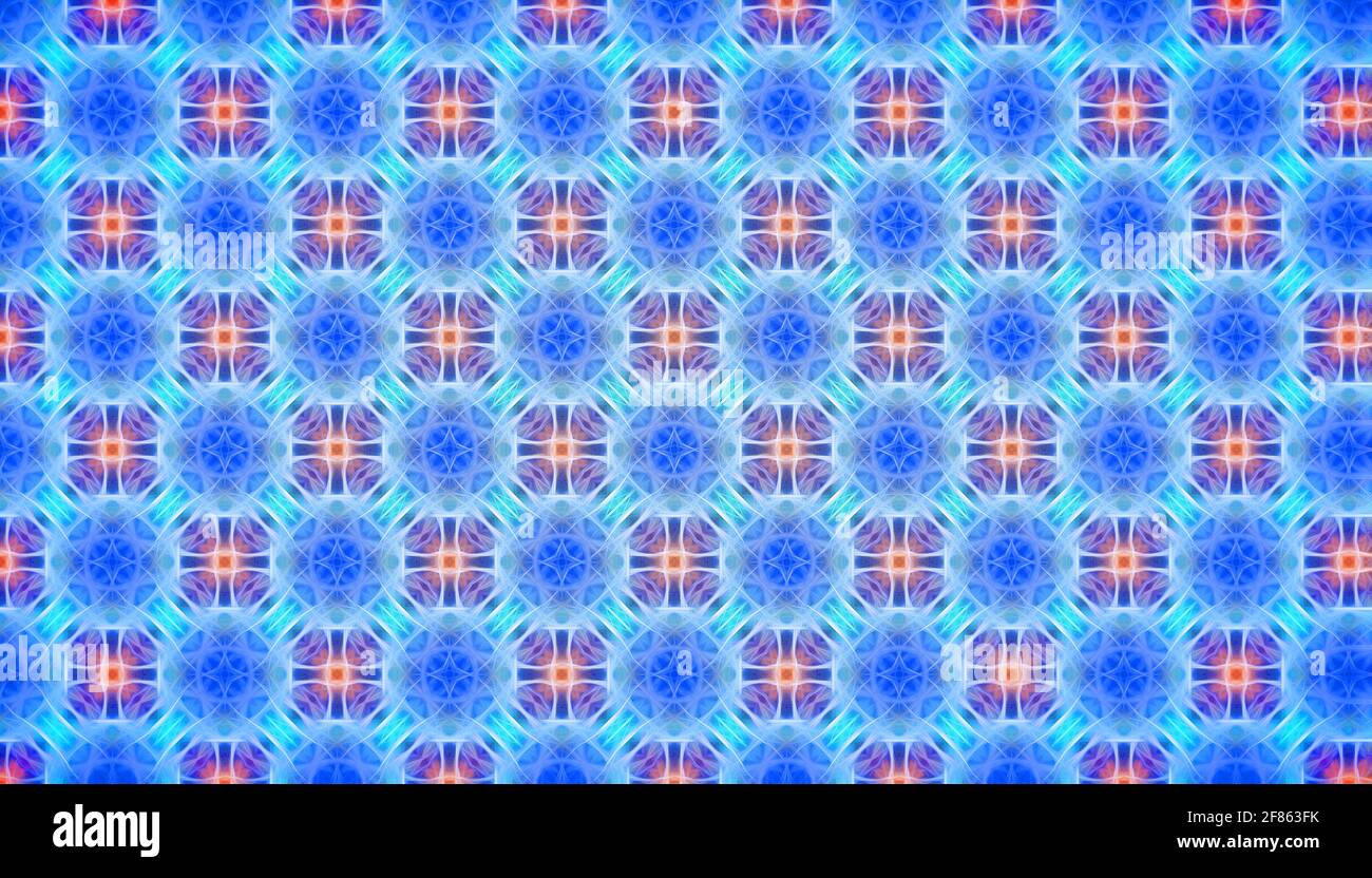 Abstract symmetrical multicolored patterned background. Stock Photo